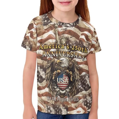 Image of WELLFLYHOM Kids Tshirts Girls Boys Short Sleeve Crewneck Tees Shirts Casual Sport Pullover Tops Size 3-16 Years