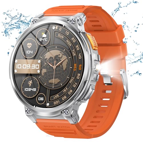 Reloj Inteligente Hombre con Llamadas Bluetooth y Pantalla 1.85', IP68 Impermeable y Batería 730 mAh Smartwatch Hombre con 120 Deportivos/Frecuencia Cardíaca/SpO2/Sueño para Android iOS (plateado)