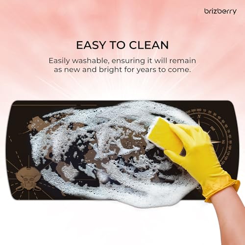 Image of Brizberry Extended Mouse Pad, Desk Mat, 740mm x 310mm x 3mm Large Printed Premium Anti Skid Rubber Base for Desktop Laptop Keyboard (DM Design 2)