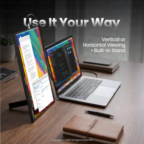 Image of Helett LogicView Neo Single Screen Portable Monitor 15.6 inch|A+ Grade FHD 1080p IPS Display|Vertical & Horizontal Viewing|300 Nits|Ultra Slim 4mm|USB-C & Mini HDMI|Second Screen for Laptop, Mac & Phone