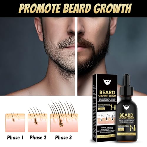 BloomBelle Beard Growth Serum with Derma Roller for Hair, Beard, Biotin Beard Growth Kit, Beard Roller, Rosemary Oil Beard Growth Oil, Rapid Growth & Thickening, Beard Grooming Kit For Men - Image 6