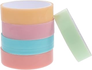 NUOBESTY Tape Rolling Balls Toy Sticky Balls 5 Roll Sticky Ball Tape Candy Colored Decompression Sticky Ball Toy Tape Adult Childrens Decompression DIY Ball Toy Style 2 Clear Sticky Tape