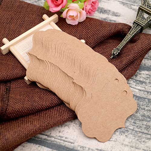 100Pcs Kraft Paper Blank Gift Tags,Double-Sided Blank Favor Tags With Jute Twine,Brown Price Waved Craft Hang Tags For Gift Wrapping,Wedding,Birthday,Party,Merchandise And Diy Project(2.75" X 1.97") #TOP3