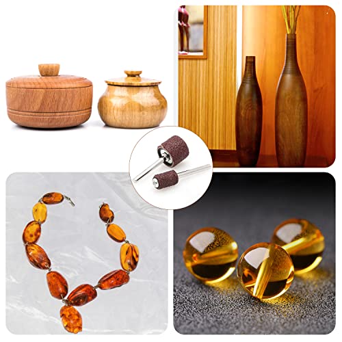 132-tlg. Schleifhülse Set mit Aufbewahrungsbox | 120 Schleifbänder + 12 Schleifwalzen für Dremel Drehwerkzeuge | Hochwertige Kornung 60-240 | Universal einsetzbar für Holz, Metall & Kunststoff