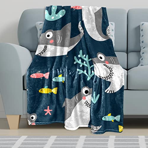 Couvre-lit requin en corail doux pour lit d'enfant thème océan