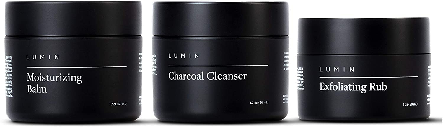 Lumin - No Baggage Trio - A skincare kit, Includes: Charcoal Face Wash Daily Detox, Daily Face Moisturiser & Dark Circle Defense Balm, Ideal for fine lines & dark circles, Suitable for all skin types