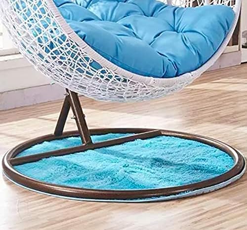Image of Single Seater Swing Chair with Stand and Cushion Hammock Swing for Adult Outdoor Indoor Garden Living Room Balcony Hanging Chair (Sky Blue)