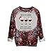 Produktbild WANGTIANXUE Pullover Damen Mode, Winter Weihnachten Druck Sweatshirts Lang Elegant Weihnachtes kostüm Lose Freizeithemd Langarm O-Ausschnitt Mit Xmas Drucken Oversized Tops Festlich Pullover Bluse