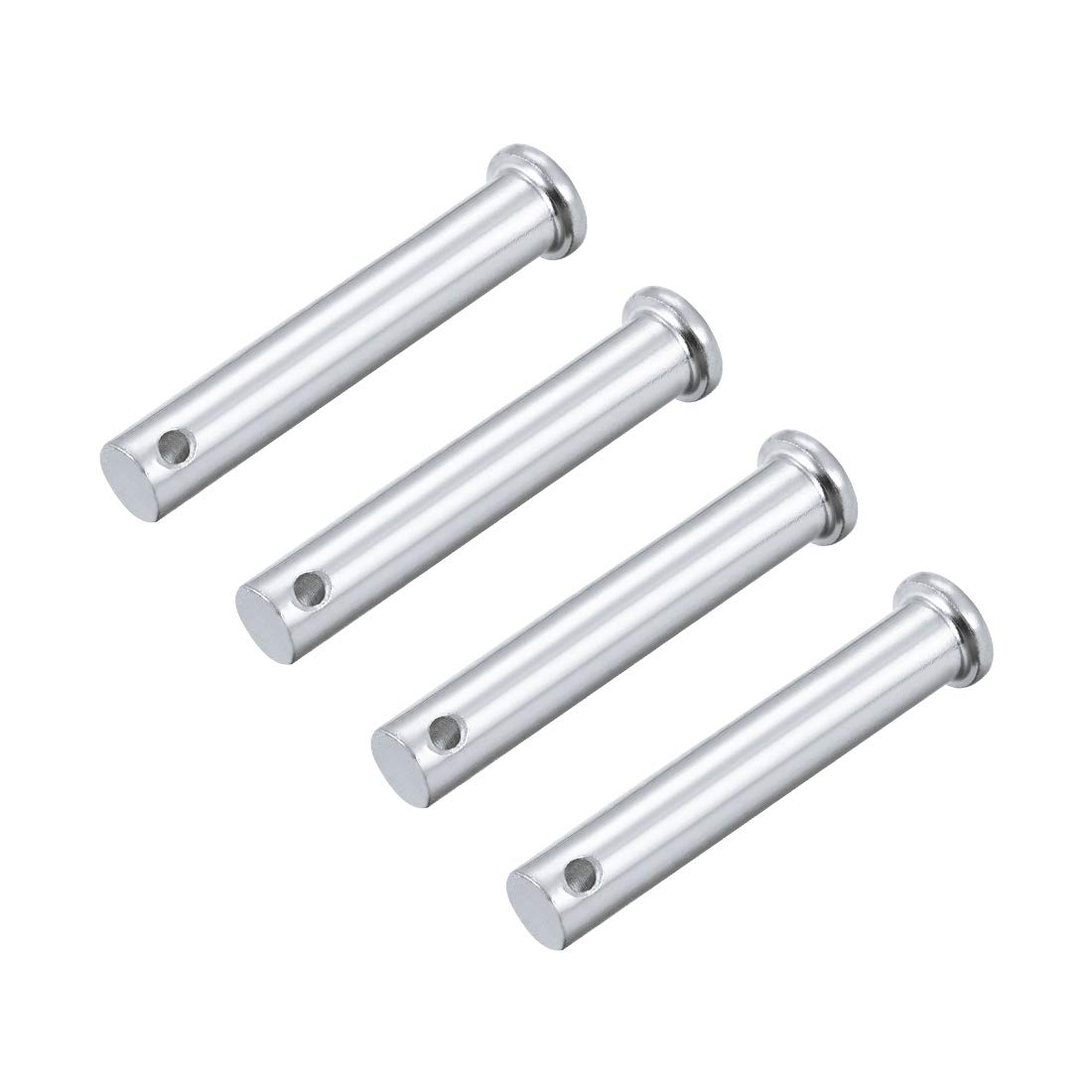 sourcing map Single Hole Clevis Pins - 10mm X 60mm Flat Head Zinc-Plating Solid Steel Link Hinge Pin 4Pcs