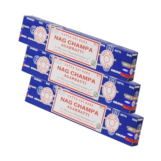 NKlaus 3X Satya Sai Baba Nag Champa Räucherstäbchen 45g – Klassisches indisches Räucherwerk für Meditation, Yoga & Entspannung – Handgerollt & natürlich