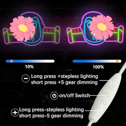 Image of Space Ranger Themed Neon Sign Dimmable LED Neon Light for Wall Decor USB Powered Cartoon Astronaut Neon Sign for Teen Room Game Room Playroom Gift for Boys & Cartoon Fans