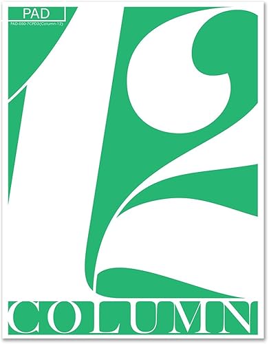 BookFactory Bloc de notas de 12 columnasformato de bloc de notas de doce columnas, 50 páginas, 8.5 x 11 pulgadas, alambre O (PAD-050-7CPD3