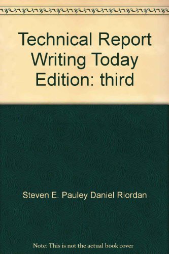 Technical report writing today 0395342511 Book Cover