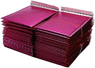 AFANGMQ 10/30 / 50pcs sobre de Espuma sobre Sello automático Envío Acolchado Sobres con Bolsa de envío de Burbujas Paquetes de envío Rose Rojo/Negro (Color : 50Pcs 15x20cm)