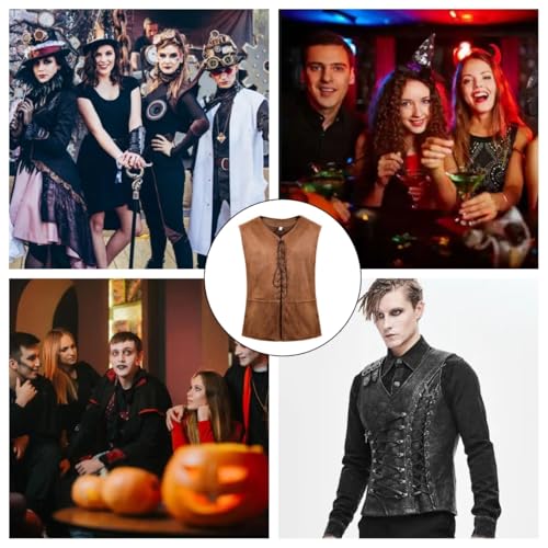 Chaleco de pirata medieval ajustable para un disfraz cómodo de Halloween 7