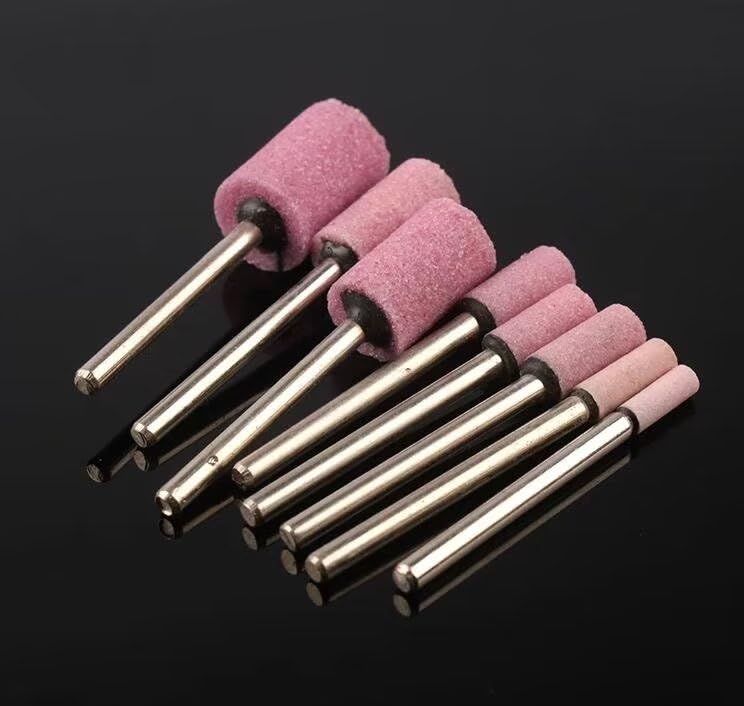 100 Stück Schleifscheiben Roter Korund 3 mm Schaft Zylindrische Form Schleifen Rotary Bohrer Schleifmittel für Metallbearbeitung Holzarbeiten