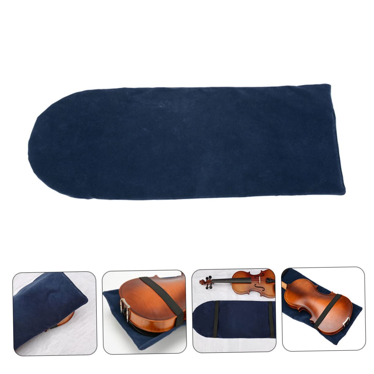 BESPORTBLE 1Pc Durable Suede Violin Cover Dark Blue Decorative Protector for String Instruments Keeps Your Violin Clean Debris and Sunlight for Home Practice