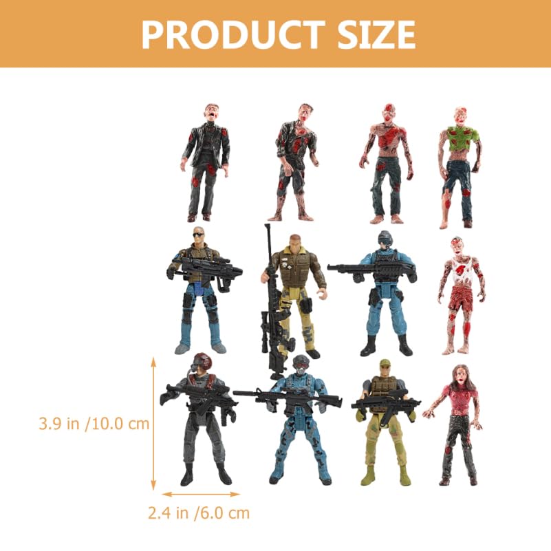 Toddmomy Military Soldier Models Set 12Pcs Flexible Action Figures 4In Realistic Army and Zombie Toys for Kids Role Play and Educational Fun - Image 2
