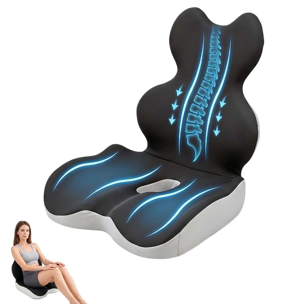 Cuscino in memory foam con supporto per la schiena, cuscino per coccige per dolore al coccige, sciatica, coccige, supporto lombare e lombare, per ufficio, auto, sedie da gioco e sala da pranzo