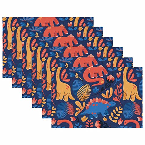 Set de table dinosaure 30,5 x 45,7 cm lavable et résistant pour table de cuisine - 6