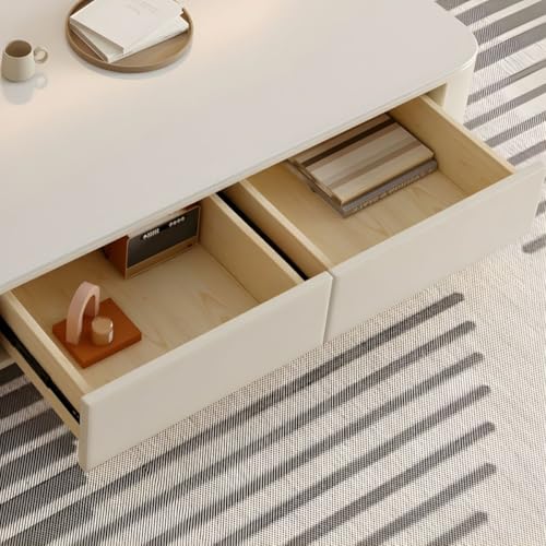 Image of Furo Premium Marble-Top Wooden Center Table for Living Room | PVD Coating Iron Legs| Modern Entryway Furniture | Coffee Table - 42x24x17 Inch