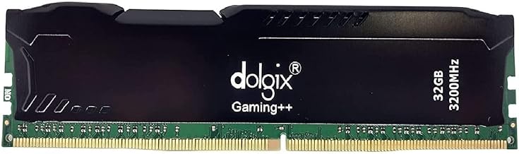 Dolgix Gaming++ 32GB DDR4 Gaming Ram 3200MHz DRAM Desktop Non-ECC Unbuffered Bus Speed: PC4-25600 Pin: 288 Volt: 1.2v 1Rx8 Single Rank Case Latency CL-22 Cooler Heat Sink (Made in India)