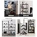 BRIGHTSHOW 4 Tier Storage Shelves Unit, Foldable Garage Shelving Metal Wire Shelf Rack, No Assembly Baker Rack Organizer Microwave Stand for Kitchen, Basement, Pantry, Laundry Room (4 tire Shelf)