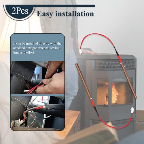 2 Pcs Pellet Stove Igniter Fit for All Models of Comfortbilt/Castle Pellet Stoves, Fits ComfortBilt HP22, HP22I, HP22N,HP21,HP50,HP50GC,HP61 Pellet Stoves & Castle 720307/ComfortBilt igniter1 IG-1