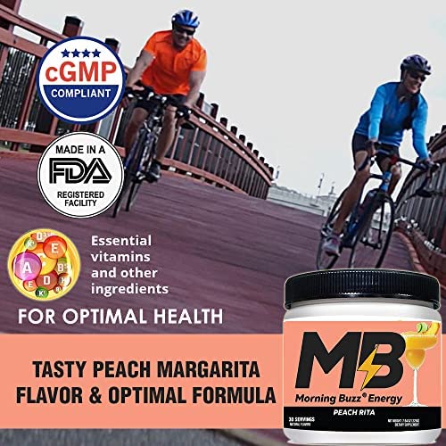 Morning Buzz Energy Drink Powder|Sports Nutrition Endurance And Energy Product|Supports Mental Clarity, Metabolism|8 Ounce|30 Servings (Peach Rita) #TOP5
