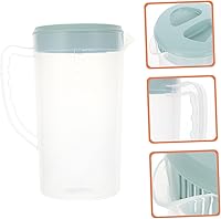 Vista 4 de Recipiente transparente grande de plástico dispensador de leche, jarra de té de 87.9 fl oz para nevera, jarra de agua fría, tetera de café, tetera