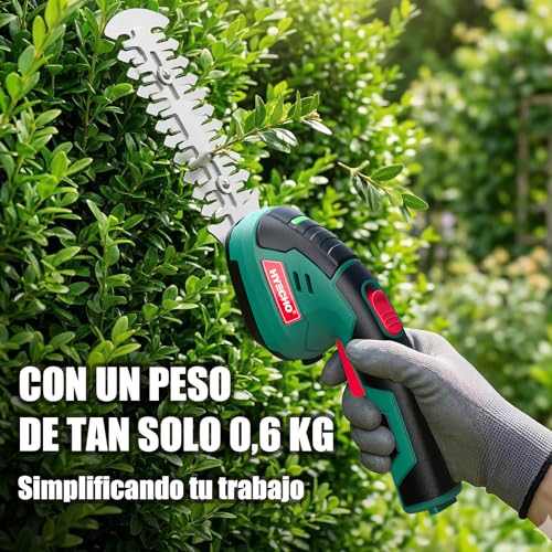 Miniatura 7 de Tijera Cortacésped Y Arreglasetos 2 En 1, Hyecho 7,2 V, Batería Integrada De 2,0 Ah Con 2 Cuchillas, Cortasetos Bateria Con Llave De Seguridad, Adecuado Para Podar Césped, Arbustos Y Setos