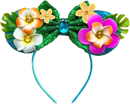Kiddale Hawaii Sa  Bantlar , Tropikal  i ek Sa  Band , K zlar Kad nlar i in, Pullu Fare Kulak  i ek Sa  Aksesuarlar  Kost m Cosplay Ba l k Do um G n  Prenses Yaz Luau Parti Tatil S slemeleri i in