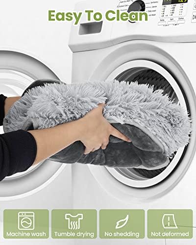 PETTOM Waterproof Blanket for Dogs Cats, Cat Calming Blanket, Fluffy Fleece Pet Blanket for Puppy, Pee Proof Pet Blanket for Couch Bed Protection Washable(Grey, 39.37x28.74in)