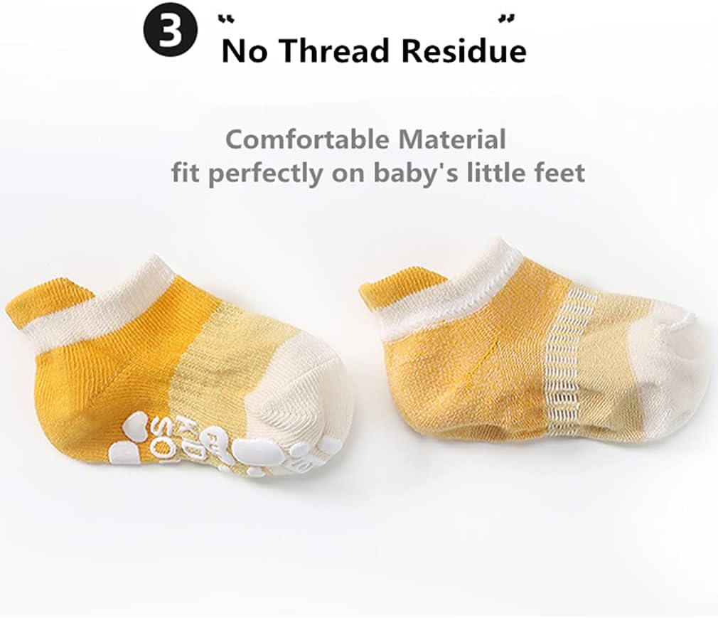 Baby Grip Socks Toddler Non Slip with Grippers Infant Floor Socks Unisex Girl Boy No Show Ankle Walking Socks