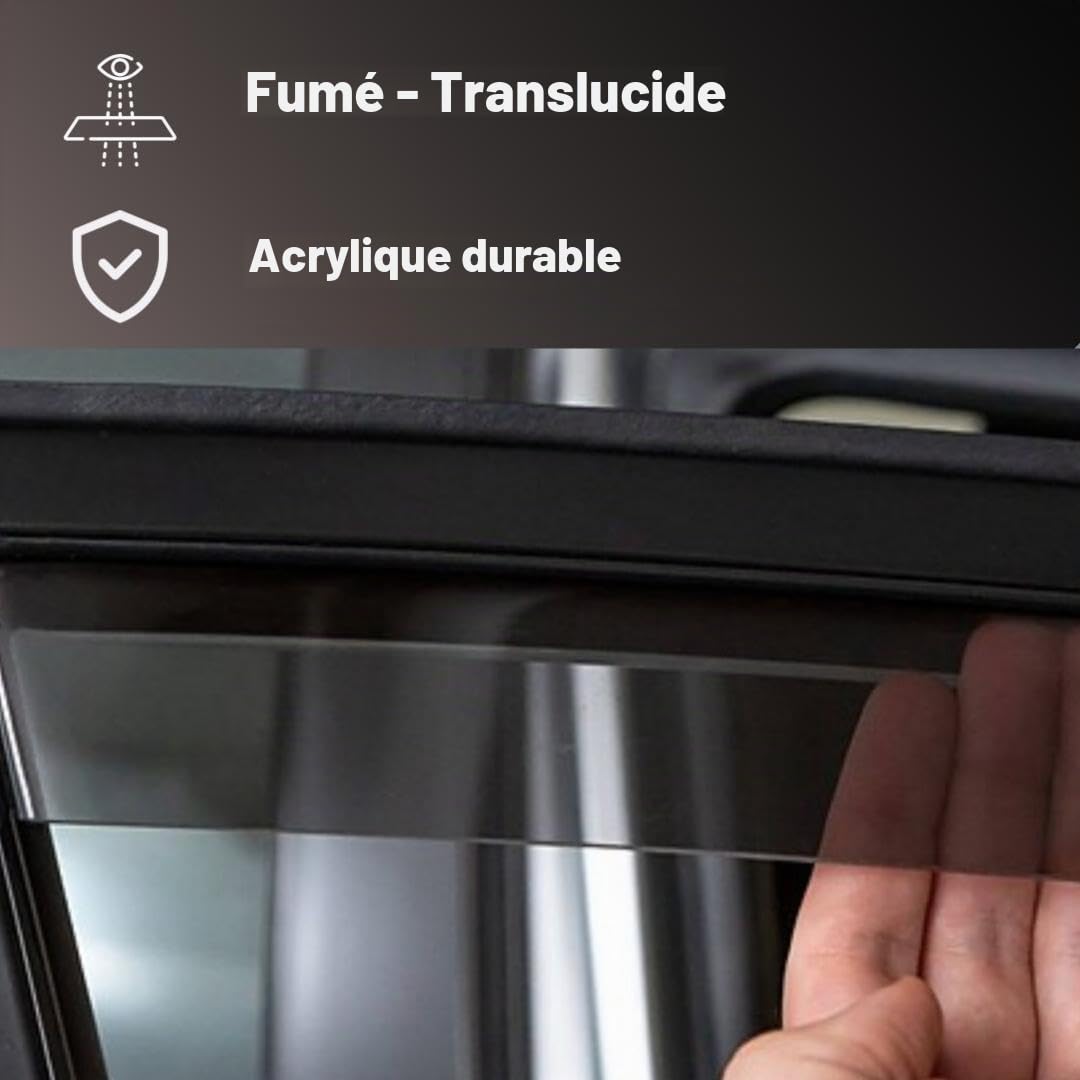 Déflecteurs compatibles avec Renault Twingo I 1993-2007 - Verre Acrylique Durable - Déflecteurs Avant fumés pour fenêtres - Installation intérieure - 2 unités