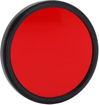 Threaded Camera Red Filter, Scratch Resistant Full Red Lens Filter Dustproof Multilayer CNC with Storage Box for Shooting (52mm)