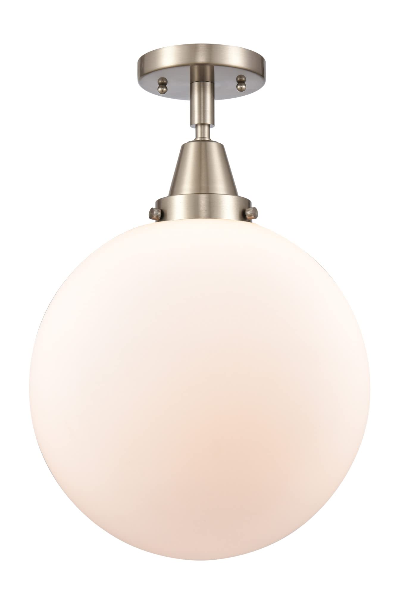 Innovations 447-1C-SN-G201-12 One Light Flush Mount from Franklin Restoration Collection