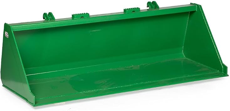6FT Dirt Bucket Attachment Fits John Deere Hook and Pin Tractors, Low Profile Bucket for Dirt, Debris, Material Loading with Reinforced Gussets