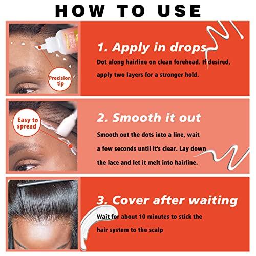 Wig Glue Lace Glue For Front Lace Wig Waterproof Lace Front Wig Glue For Wigs With Tools And Hair Wax Stick (Wig Glue/Wig Glue Remover/Hair Wax Stick/Edge Control Wax/Elastic Band/Hair Dual Drush) #TOP3