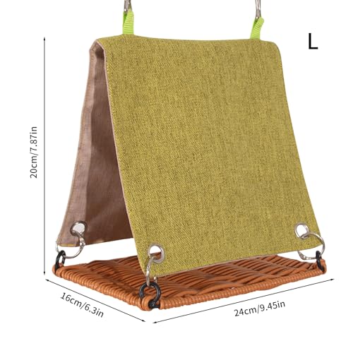 Cabane à oiseaux style rotin pour perruche et calopsitte, hamac de cage zen - 6