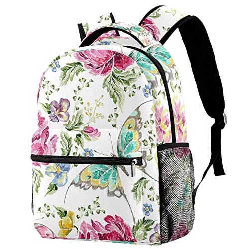 Mochila para portátil floral contra el dolor de hombros en viajes