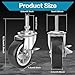 NISUSK 3 Inch Heavy Duty Stem Casters Swivel Wheels with Brake - 3/8