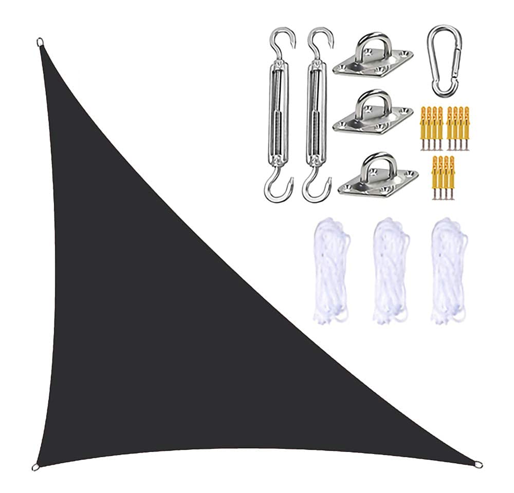 Trójkątny żagiel przeciwsłoneczny, parasol przeciwsłoneczny 13 x 13 x 19 stóp z zestawem osprzętu, 3 liny, wodoodporny, blokujący promieniowanie UV, parasol przeciwsłoneczny na patio