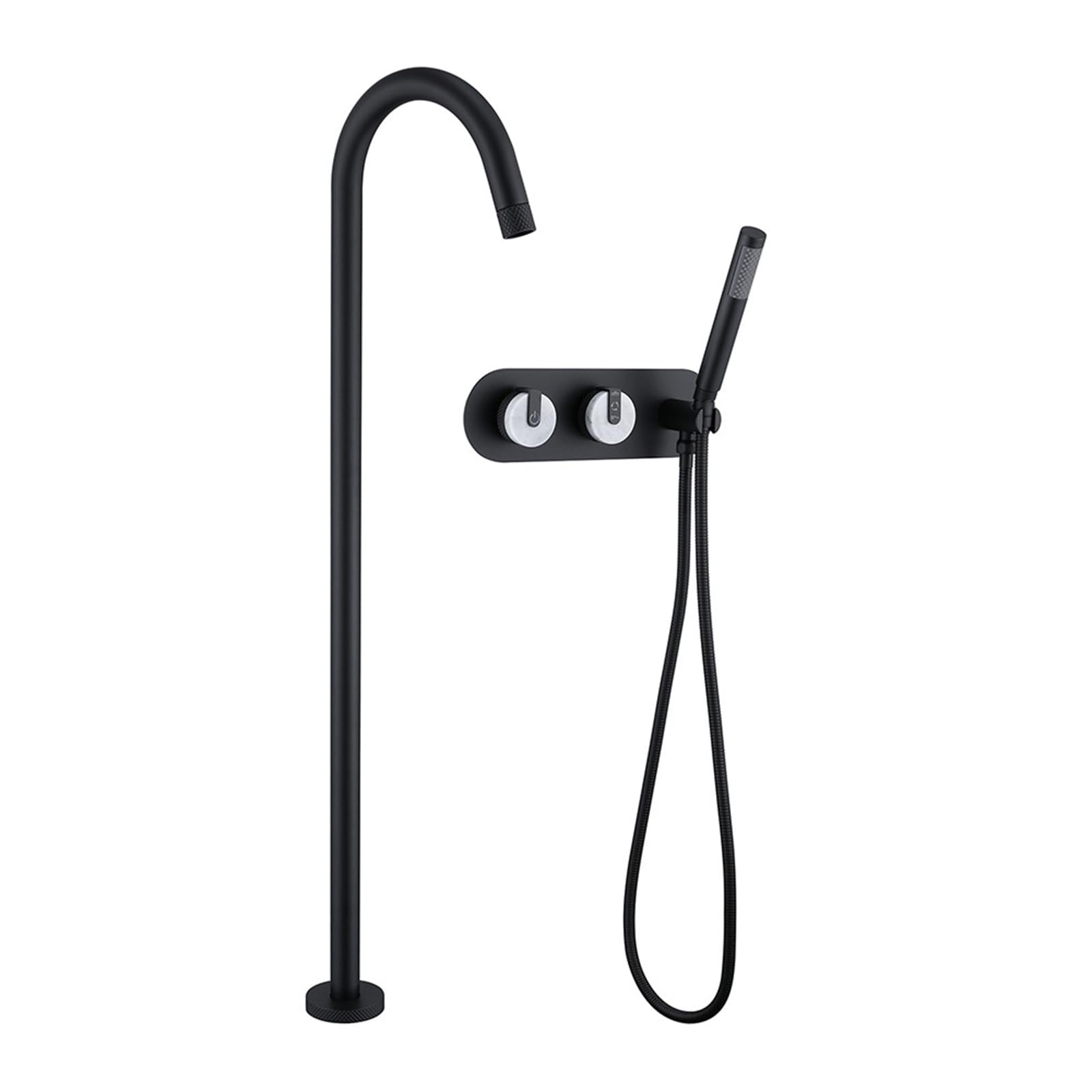 JYBNBBE Freestanding Bath Taps Black Hot and Cold Concealed Brass Wall Mounted Bath Shower Mixer Tap