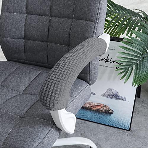 Image of FORCHEER Office Chair Armrest Cover Stretchable Water Resistant Spandex Stretch Jacquard Computer Office Chair Arm Pad Covers Chair Slipcover for Desk Chairs Arm 2P-Dark Grey