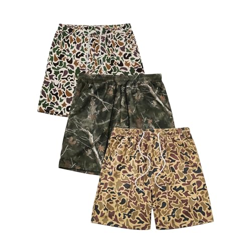 Short camouflage homme pour la plage et le basket-ball en lot de 3