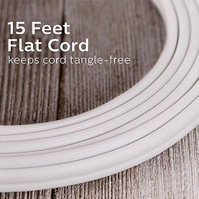 Philips Extension Cord, 15 Ft, 3-Outlet Flat Plug Extension Cord, Flat Extension Cord with Multiple Outlets, 2 Prong Extension Cord, Safety Slide Long Extension Cord, 1 Pack, White, SPS1032WE/27