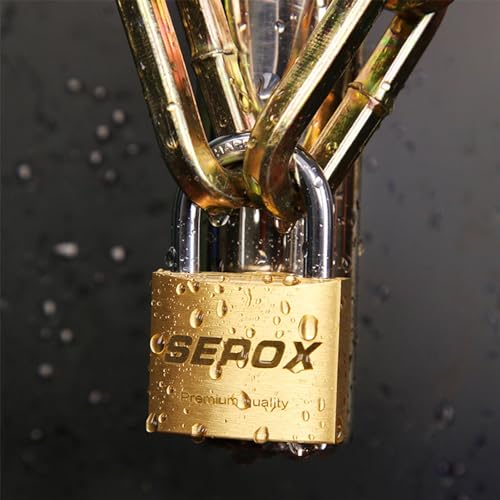 Image of SEPOX Solid Brass Padlock 40mm, Keyed Alike 48 Keys, Chamfered Edge, 36Pcs | For Gate, Gym Locker, Tool Box, Luggage, Heavy Duty, Anti-Rust Anti-Cut Shackle, Big Handle for Easy Grip, Weatherproof Body