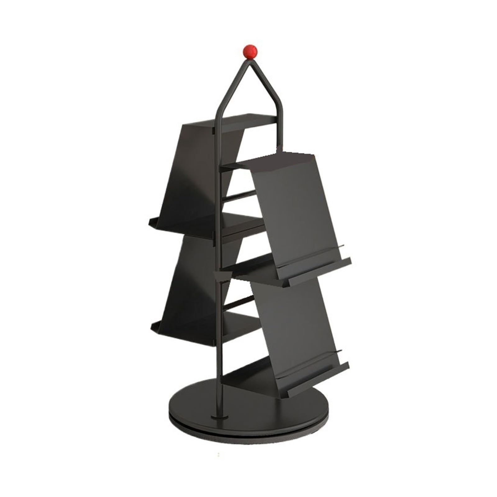 ZYYANSHOP Bookshelf Vintage Floor-standing Creative Rotating Bookshelf Home Sofa Carbon Steel Magazine Rack(Black)