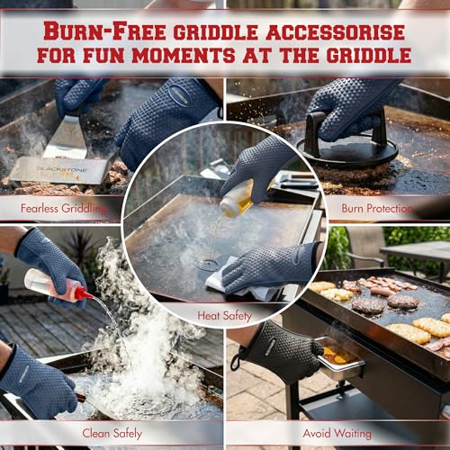 Image of KITCHEN PERFECTION XL Silicone Oven & Griddle Gloves -Extreme Heat Resistant BBQ & Grilling Gloves -Handle Hot Food Right on Your Griddle |Waterproof Oven Mitts Grill Gloves |Superior Set+3 Bonuses
